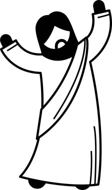 İsa Mesih temel duruş, duruş ve hareketler. İsa 'nın farklı jestleri, duyguları, ifadeleri ve duyguları olan figürlü figürü..