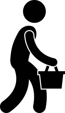Alışveriş insanı kavramının minimalist vektör illüstrasyonu 