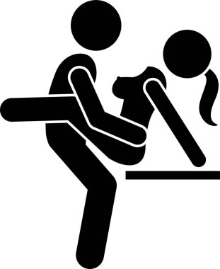 Seks pozisyonunun minimalist vektör illüstrasyonu