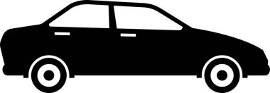 Farklı araba simgelerinin listesi. Araç simgesi, ulaşım, farklı bölümlerden araçlar ve basit siluet siyah piktogram tipleri ayarlayın. Birçok arabanın yan görünümü.