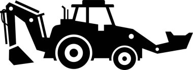 İnşaat aracının minimalist vektör illüstrasyonu 