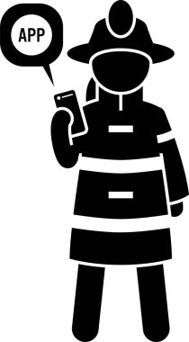 Kamu güvenliği bayan memurunun minimalist vektör çizimi