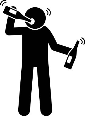 Minimalist vektör illüstrasyonu, travma sonrası ve stres konsepti