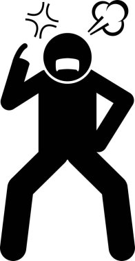 negatif kişilik simgesi, vektör illüstrasyonu