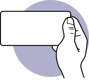 Akıllı telefonu tutan elin vektör çizimi