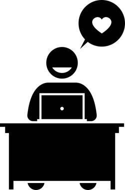 Verimli bir ofis işyerinde çalışan bir yönetici. İşçi mutlu, memnun, başarılı ve işten zevk alıyor. İş adamı kendini rahat, kontrollü hissediyor ve işini özgürce yapıyor..