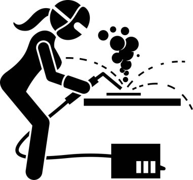 Kız fabrikası konseptinin minimalist vektör illüstrasyonu 