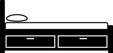 Uyku yatağının minimalist vektör çizimi