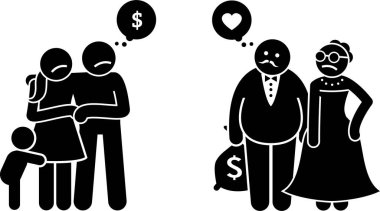 Aşk ilişkisi kavramının minimalist vektör çizimi