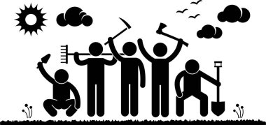 Toplum çabası kavramının minimalist vektör illüstrasyonu 