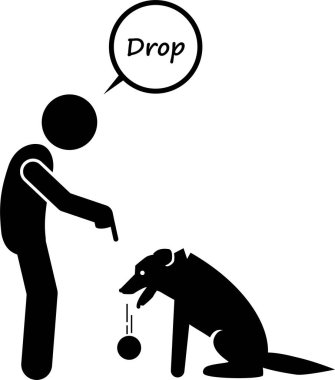 Köpek eğitiminin minimalist vektör illüstrasyonu