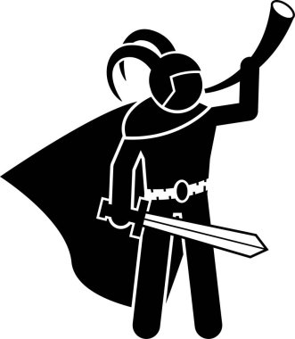 İskandinav mitolojisi karakter simgesi, vektör illüstrasyonu