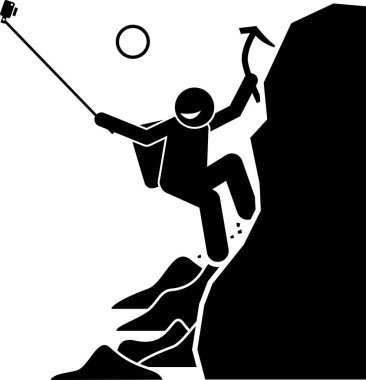 Minimalist vektör illüstrasyonu, aksiyon kamerası çekim konsepti