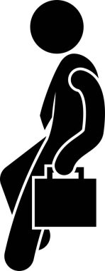 Çeşitli pozları ve hareketleri olan bir iş adamı. İş adamı ayakta duruyor, oturuyor, düşünüyor, elini kaldırıyor, selfie çekiyor, kazanıyor ve dinleniyor. Yan bakışta yürüyor, koşuyor ve zıplıyor..