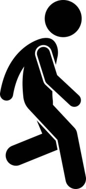 Koşan adamın minimalist vektör illüstrasyonu