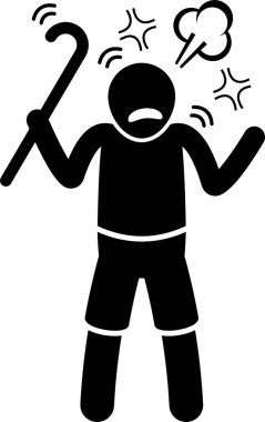 Minimalist vektör çizimi, alzheimer, bunama kavramı