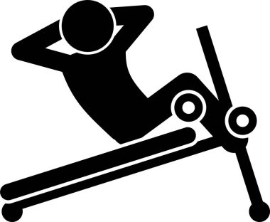 Karın ve karın geliştirme egzersizi ve kas geliştirme çubuğu figürü resimtogramları. Spor aletleri ve talimatlar ve adımlarla karın kasları ve karın kasları için ağırlık antrenmanı seti.