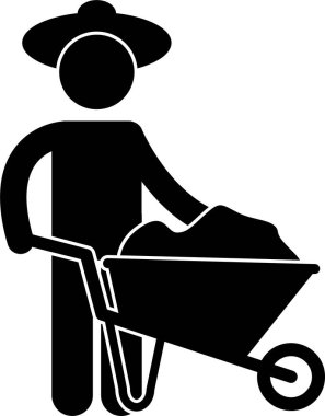 Tarım işçisinin minimalist vektör çizimi