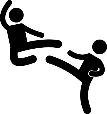 Minimalist vektör illüstrasyonu, kavga kavramı