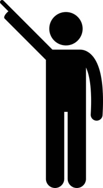 İşaret parmağının sopalı figürleri. Çubuk figür farklı pozlar ve pozisyonlarda farklı yönleri gösteren bir adam gösteriyor..