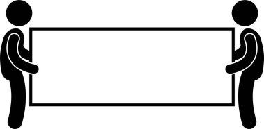 Tabela tutan kişinin minimalist vektör illüstrasyonu
