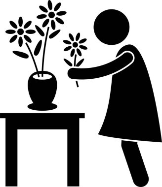 minimalist vektör illüstrasyonu, sanatsal iş kavramı