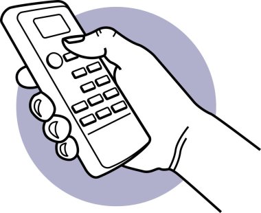 TV setinin el ele tutuşmasının vektör çizimi 