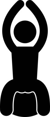 Beden eğitimi ikonunda kişinin vektör illüstrasyonu