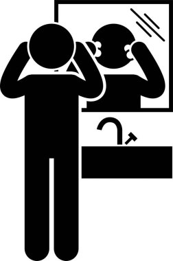 Kişisel hijyen kavramının minimalist vektör çizimi 