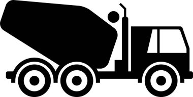 İnşaat aracının minimalist vektör illüstrasyonu 