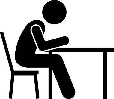 Sandalyede Otururken Pozisyonlar İnsan Adam Yapıştırıcı Yapıştırıcı Resim Simgeleri 