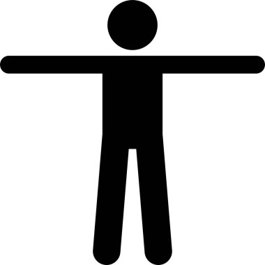 İnsan vücudu jest konseptinin minimalist vektör illüstrasyonu