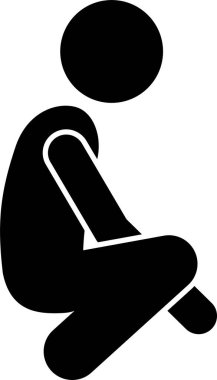 Erkek Temel Duruş Oturan Oturan Simge Simgesi Resim Grafiği