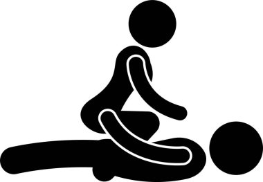 Seks pozisyonunun minimalist vektör illüstrasyonu