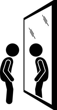 İnsanların minimalist vektör illüstrasyonu yansıması 