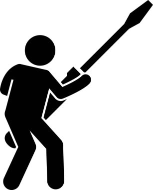 Büyük araçlar kullanan insanın minimalist vektör illüstrasyonu