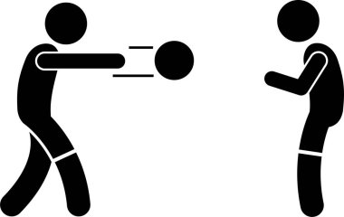 Basketbolcuların minimalist vektör illüstrasyonu