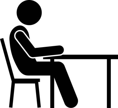 Sandalyede Otururken Pozisyonlar İnsan Adam Yapıştırıcı Yapıştırıcı Resim Simgeleri 