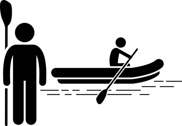 Illustration Vectorielle Minimaliste Concept Sport Nautique — Image vectorielle