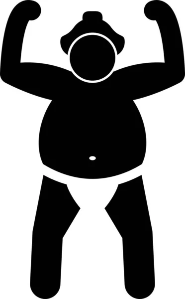 Japon Sumo Güreşçisi Piktogramı Simgeler Basit Set Simgeleri Sumo Güreşçisinin — Stok Vektör