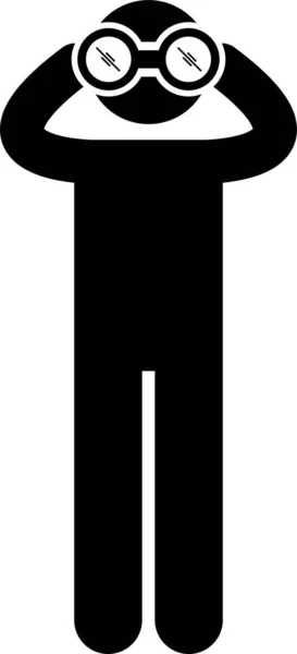 ランダムオブジェクトを持つ男棒図ピクトグラムのアイコン — ストックベクタ
