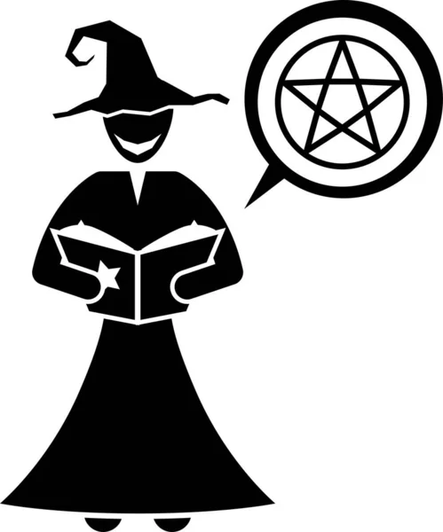 Minimalistic Vector Illustration Evil Witch — Stock Vector