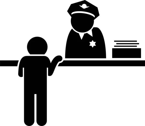 Ilustración Vectorial Minimalista Del Concepto Policial — Archivo Imágenes Vectoriales