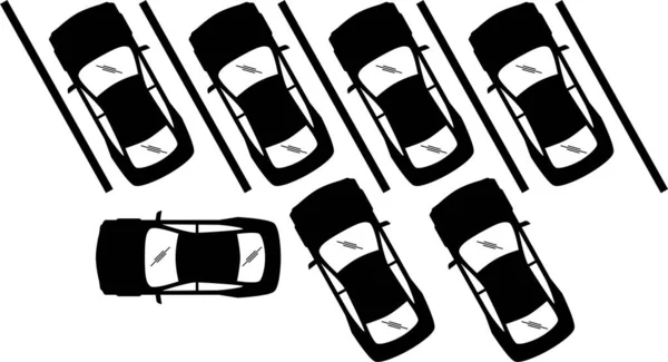 비합법적 자동차 주차장 좌석들이 주차장 주차장 을묘사 삽화들 — 스톡 벡터