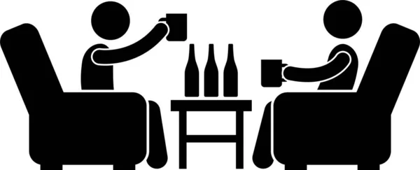 Minimalistyczny Wektor Ilustracji Cocktail Party — Wektor stockowy