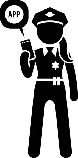 Vector Minimalista Ilustración Seguridad Pública Oficial Mujer — Vector de stock