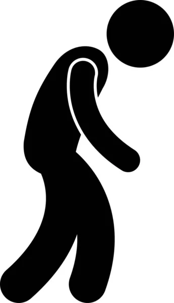 人間のキャラクターの行動棒図ピクトグラムのアイコン — ストックベクタ