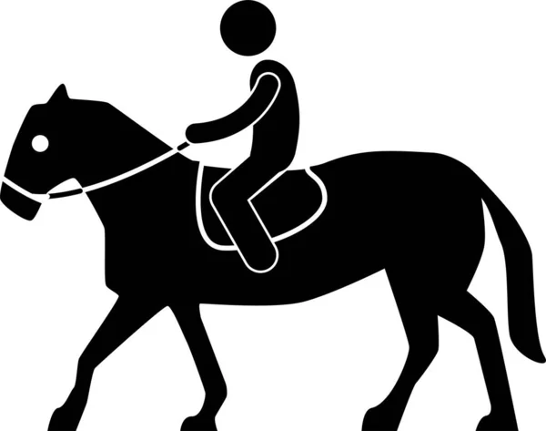 Ilustración Vectorial Minimalista Del Concepto Caballo Ecuestre — Vector de stock