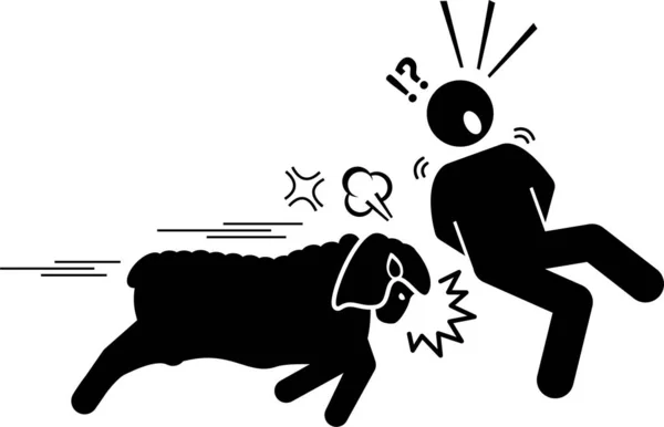 Ilustração Vetorial Minimalista Conceito Ataque Animal — Vetor de Stock