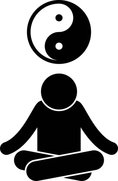 Ilustración Vectorial Minimalista Concepto Qigong — Vector de stock